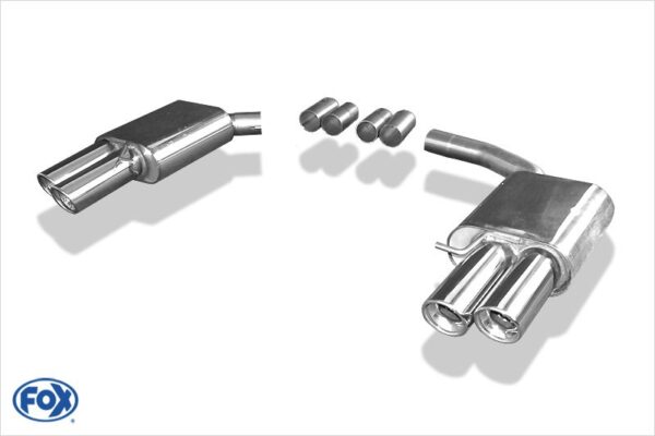 Fox Duplex Auspuff Sportauspuff Endschalldämpfer für Audi A4/A5 quattro Typ B8