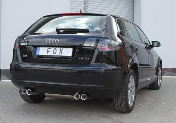 Fox Duplex Auspuff Sportauspuff Komplettanlage für Audi A3 8P Sportback 1.6l